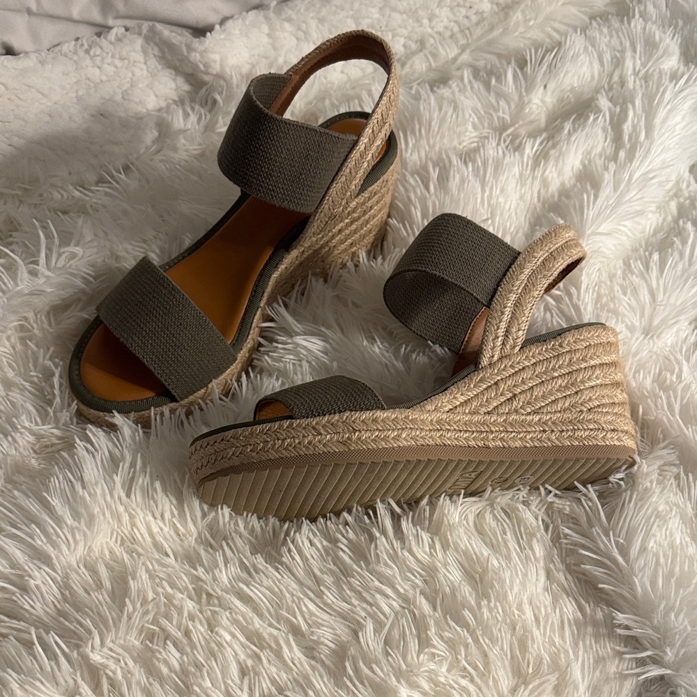 MIA Olive Espadrille Wedge Sandals